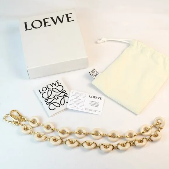 Loewe Gold-toned Acetate Donut Chain, Angora Ivory - Picture 3 of 9